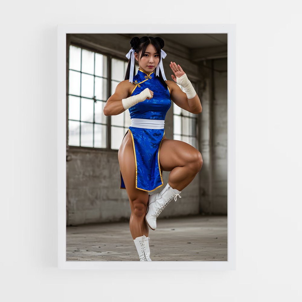 Poster Blue Warrior – affiche Street Fighter (vue 3)
